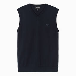 Emporio Armani-Синяя безрукавка Eagle для мальчиков-подростков | Childrensalon Outlet