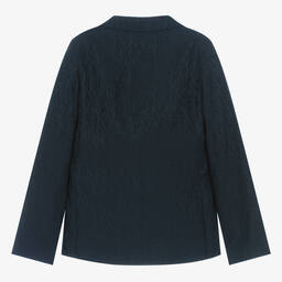 Emporio Armani-Синий блейзер с монограммой для мальчиков | Childrensalon Outlet