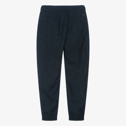 Emporio Armani-Синие брюки с монограммой для мальчиков | Childrensalon Outlet