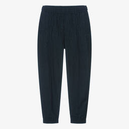 Emporio Armani-Синие брюки с монограммой для мальчиков | Childrensalon Outlet