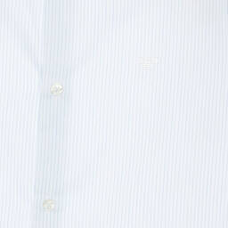 إEmporio Armani-قميص تينز ولادي قطن مقلم لون أبيض وأزرق | Childrensalon Outlet