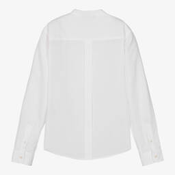 Emporio Armani-Teen Boys White Cotton Poplin Shirt | Childrensalon Outlet