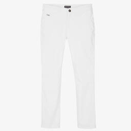 Emporio Armani-Teen Boys White Cotton Trousers | Childrensalon Outlet