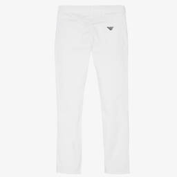 Emporio Armani-Teen Boys White Cotton Trousers | Childrensalon Outlet