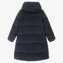 Emporio Armani-Синий вельветовый пуховик | Childrensalon Outlet