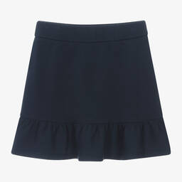 Emporio Armani-Teen Girls Blue Cotton Taped Skirt | Childrensalon Outlet