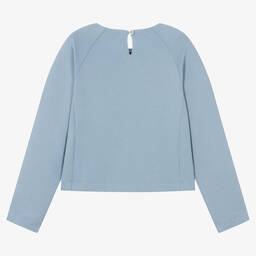 إEmporio Armani-سويتشيرت قطن لون زهري وأزرق تينز بناتي | Childrensalon Outlet