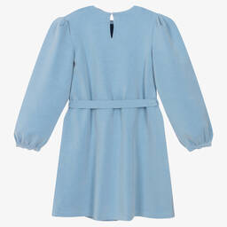 Emporio Armani-Teen Girls Blue Puffed Sleeve Dress | Childrensalon Outlet