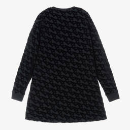 Emporio Armani-Синее велюровое платье для девочек-подростков | Childrensalon Outlet