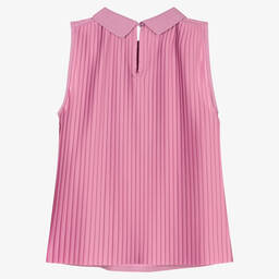 Emporio Armani-Teen Girls Lilac Pink Cotton Pleated Blouse | Childrensalon Outlet