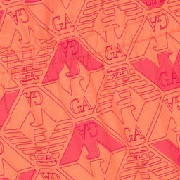 إمبوريو أرماني-فستان بولو بطبعة النسر قطن لون برتقالي | Childrensalon Outlet