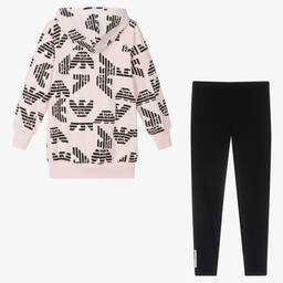 Emporio Armani-Розовое платье и черные легинсы | Childrensalon Outlet