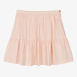 Emporio Armani-Teen Girls Pink Cotton Jacquard Skirt | Childrensalon Outlet