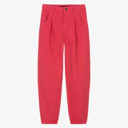 Emporio Armani-Teen Girls Pink Cotton Trousers | Childrensalon Outlet