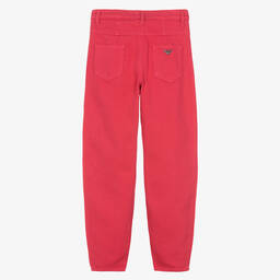 Emporio Armani-Teen Girls Pink Cotton Trousers | Childrensalon Outlet