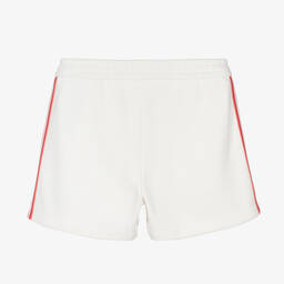 Emporio Armani-Teen Girls White EA Crew Cotton Shorts | Childrensalon Outlet