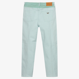 Emporio Armani-Зеленые джинсы с цветовыми блоками для подростков | Childrensalon Outlet