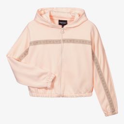 Emporio Armani-Розовая худи на молнии для подростков | Childrensalon Outlet