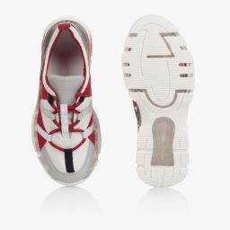 Emporio Armani-Teen White & Red Trainers | Childrensalon Outlet