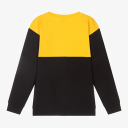 إEmporio Armani-سويتشيرت تينز ولادي قطن جيرسي لون أصفر | Childrensalon Outlet