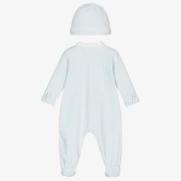 Emporio Armani-Velour Babygrow & Hat Gift Set | Childrensalon Outlet