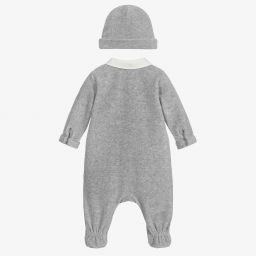Emporio Armani-Velour Babygrow & Hat Gift Set | Childrensalon Outlet