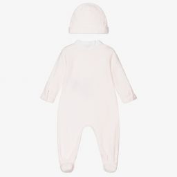 Emporio Armani-Velour Babygrow & Hat Gift Set | Childrensalon Outlet