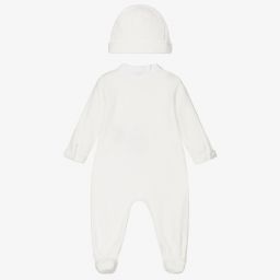 Emporio Armani-Velour Babygrow & Hat Gift Set | Childrensalon Outlet