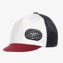 إمبوريو أرماني-كاب أطفال ولادي نايلون لون أبيض وكحلي وأحمر | Childrensalon Outlet