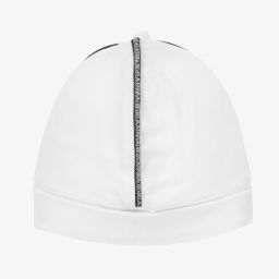 Emporio Armani-White Cotton Baby Hat | Childrensalon Outlet