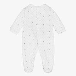 Emporio Armani-White Cotton Logo Babygrow | Childrensalon Outlet