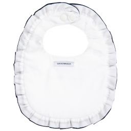 Emporio Armani-White Cotton Logo Bib | Childrensalon Outlet