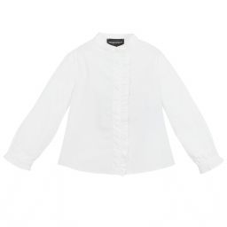 Emporio Armani-White Cotton Shirt | Childrensalon Outlet