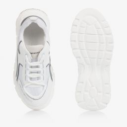 إمبوريو أرماني-ترينرز جلد لون أبيض | Childrensalon Outlet