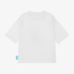Emporio Armani-White Smurf Organic Cotton T-Shirt | Childrensalon Outlet