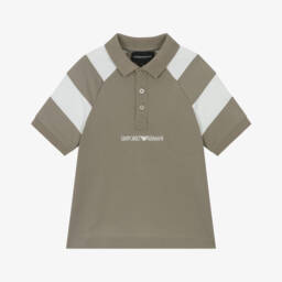 Emporio Armani-Young Gentlemen's Beige Cotton Polo | Childrensalon Outlet