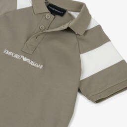 Emporio Armani-Young Gentlemen's Beige Cotton Polo | Childrensalon Outlet