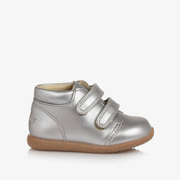 EN FANT-Baby Girls Silver Leather Velcro Boots | Childrensalon Outlet