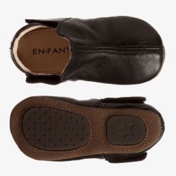 اون فان-حذاء جلد اسود لحديثي المشي | Childrensalon Outlet