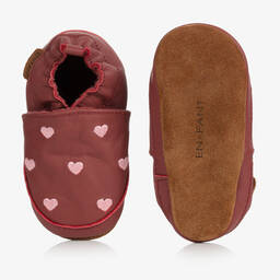 EN FANT-Красные кожаные тапочки с сердечками | Childrensalon Outlet