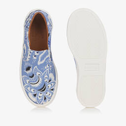 Etro-Blue Floral Paisley Slip-On Trainers | Childrensalon Outlet