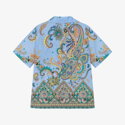 Etro-Рубашка с узором пейсли для мальчиков в лазурном цвете | Childrensalon Outlet