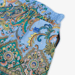 Etro-Шорты из хлопка с узором пейсли для мальчиков в лазурном цвете | Childrensalon Outlet