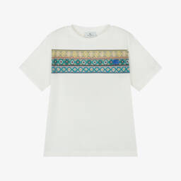 Etro-Кремовая хлопковая повседневная футболка для мальчиков | Childrensalon Outlet