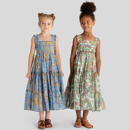 Etro-Girls Blue Paisley Print Cotton Dress | Childrensalon Outlet