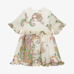 Etro-Girls Elegant Ivory Paisley Gown | Childrensalon Outlet