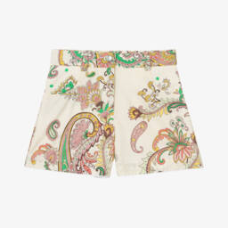 Etro-Элегантные кремовые шорты с узором для девочек | Childrensalon Outlet