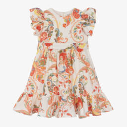 Etro-Girls Ivory Cotton Paisley Dress | Childrensalon Outlet