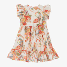 Etro-Girls Ivory Cotton Paisley Dress | Childrensalon Outlet