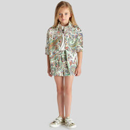 Etro-Girls Ivory Cotton Paisley Print Shorts | Childrensalon Outlet